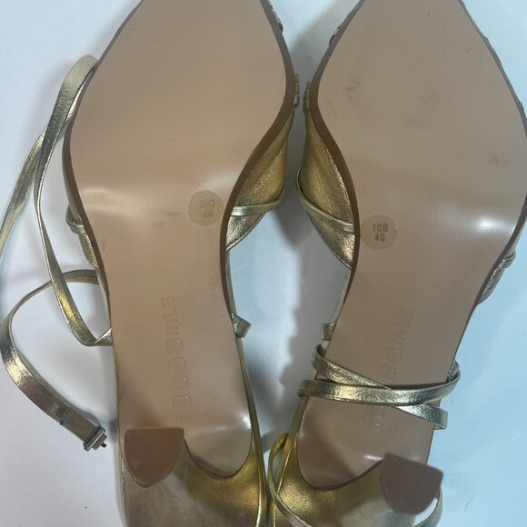 BCBG Gold Metallic Ankle Strap Max Azria Stilettos - Picture 6 of 8